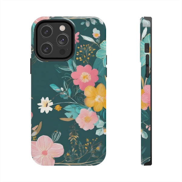 Boho Pink Floral Tough Phone Case