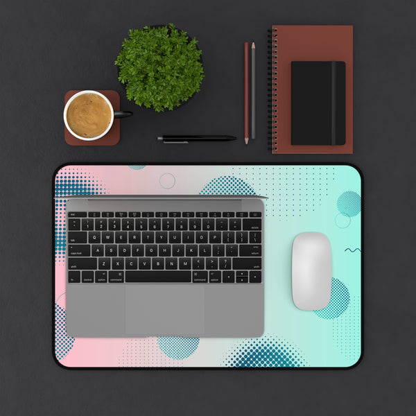 Pink Mint Shape Gradient Desk Mat