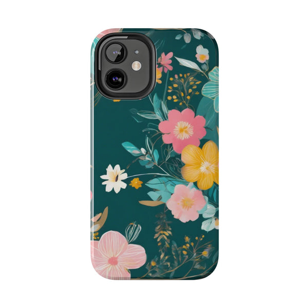 Boho Pink Floral Tough Phone Case