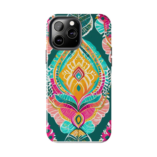 Pink Teal Paisley Tough Phone Case