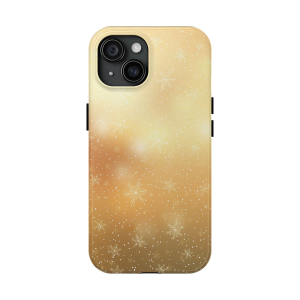 Gold Snowflakes Tough Phone Case