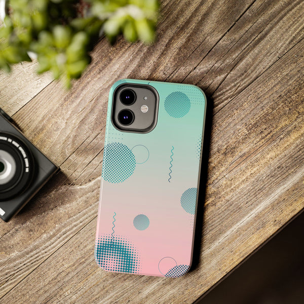 Pink Mint Shape Gradient Tough Phone Case