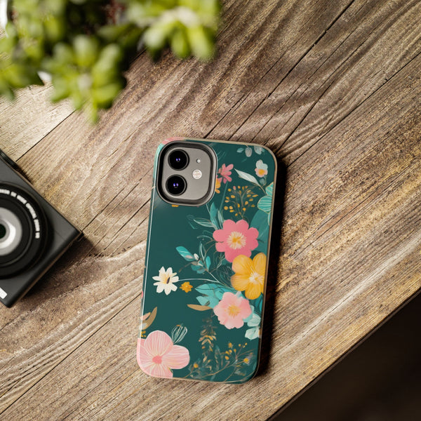 Boho Pink Floral Tough Phone Case