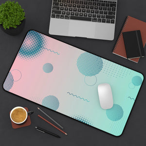 Pink Mint Shape Gradient Desk Mat