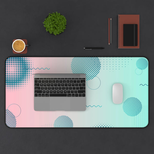 Pink Mint Shape Gradient Desk Mat