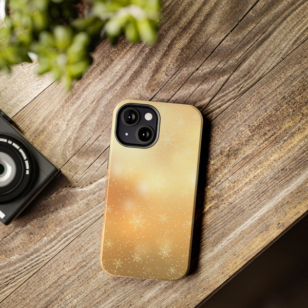 Gold Snowflakes Tough Phone Case