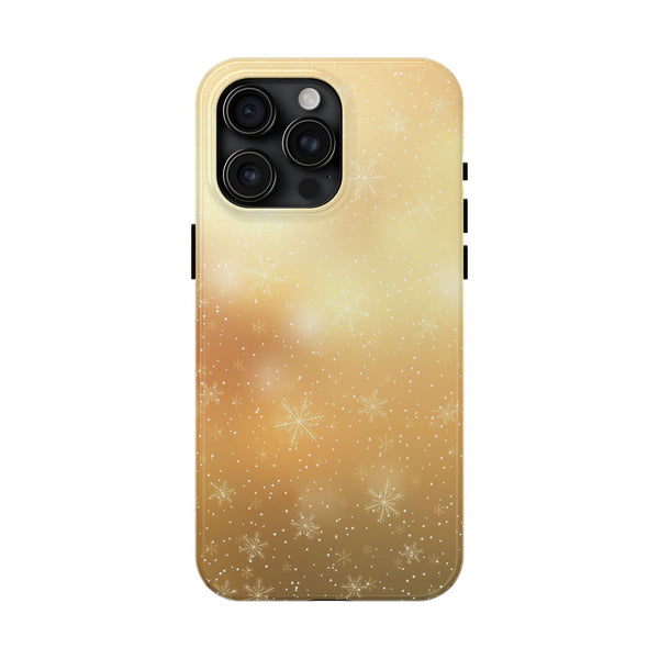 Gold Snowflakes Tough Phone Case