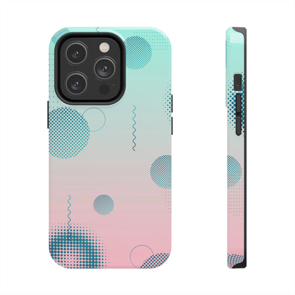 Pink Mint Shape Gradient Tough Phone Case