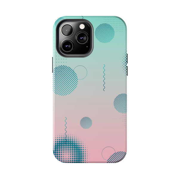 Pink Mint Shape Gradient Tough Phone Case