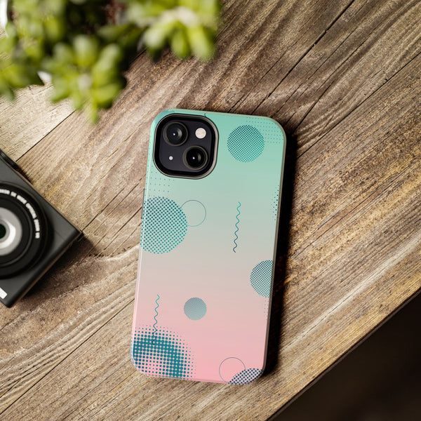 Pink Mint Shape Gradient Tough Phone Case