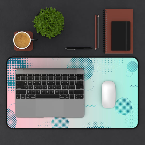 Pink Mint Shape Gradient Desk Mat