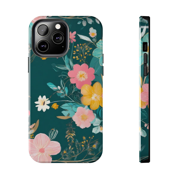 Boho Pink Floral Tough Phone Case