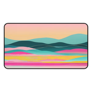 Pastel Ocean Waves Desk Mat