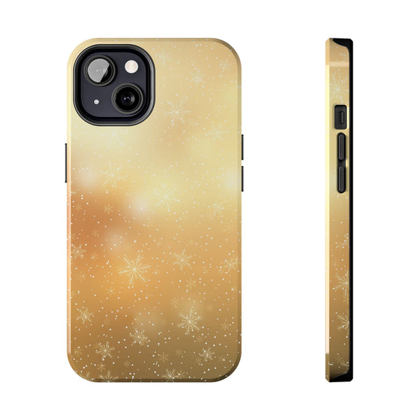 Gold Snowflakes Tough Phone Case