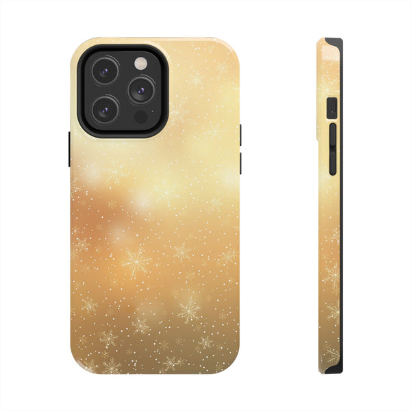 Gold Snowflakes Tough Phone Case