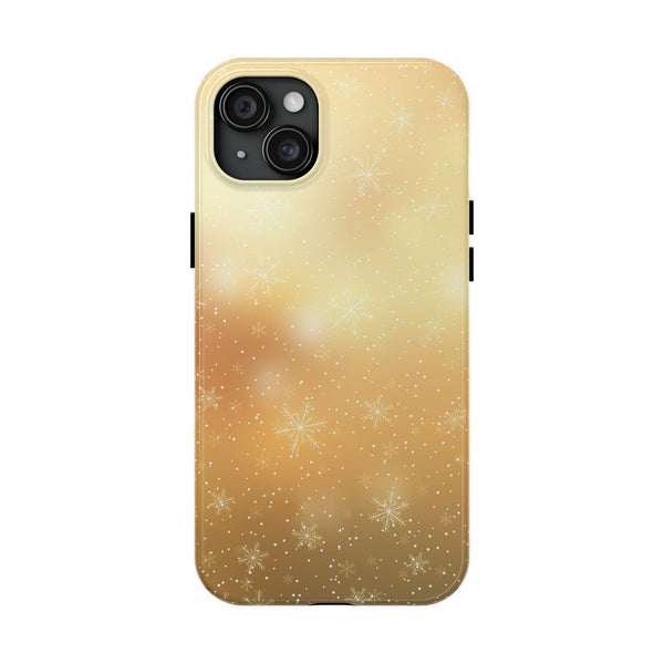 Gold Snowflakes Tough Phone Case