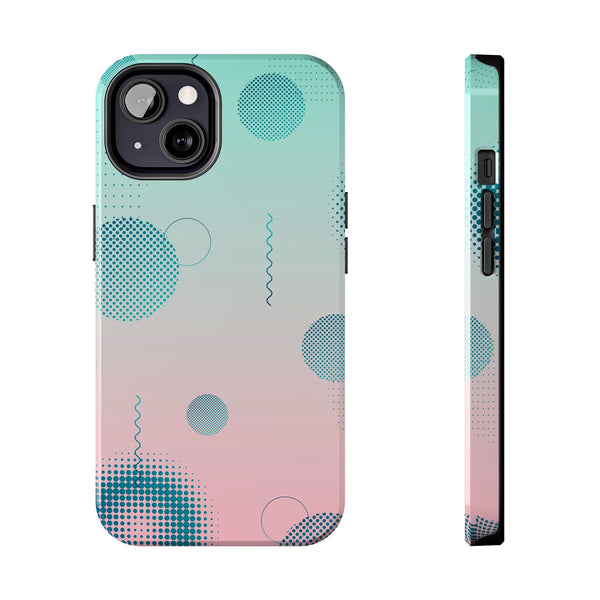 Pink Mint Shape Gradient Tough Phone Case