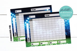 Football Square Board Templates