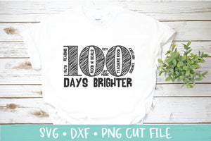 100 Days of School Shirt SVG DXF Cut File