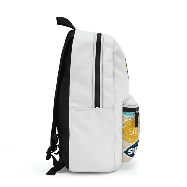 Surf and Beach Sticker Collage Backpack