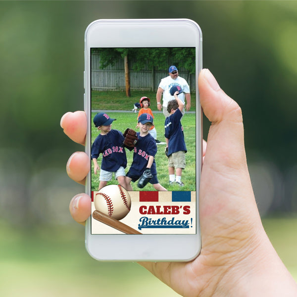 Baseball Birthday Party Snapchat Geofilter - Vintage Baseball picture geo filter - Baseball Party Decor - Boys Birthday - Summer Birthday