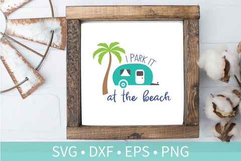 Beach Camper SVG DXF EPS Silhouette Cut File