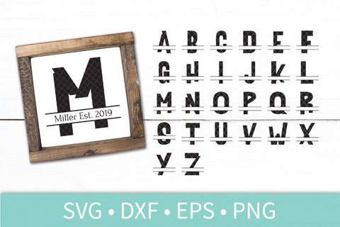 Chunky Split Letter Monogram Bundle SVG DXF EPS Silhouette Cut File