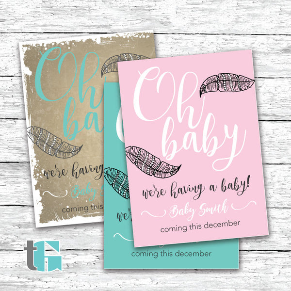 Pregnancy Announcement Card Printable - Mom to be - Dad to be - Pregnancy - Pregnant - Printable Card