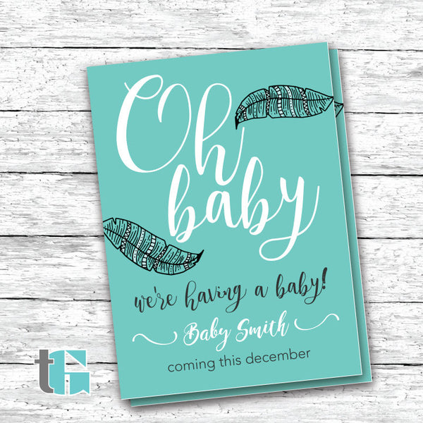 Pregnancy Announcement Card Printable - Mom to be - Dad to be - Pregnancy - Pregnant - Printable Card