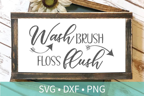 Wash Brush Floss Flush SVG DXF EPS Silhouette Cut File