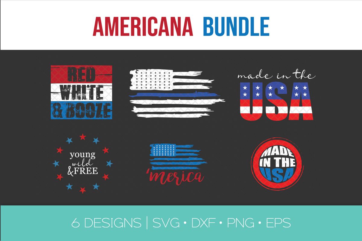 Americana Fourth of July Bundle SVG DXF EPS Silhouette Cut File
