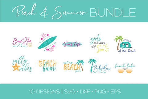 Beach and Summer Bundle SVG Cut File