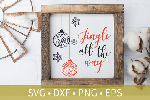 Jingle All The Way Christmas Bulb Ornament svg dxf eps png file - Christmas svg dxf clipart - Christmas Decor DIY Craft - Automatic Download
