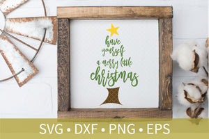 Christmas Tree Star svg dxf eps png file - Christmas svg dxf clipart - Christmas Decor DIY Craft - Christmas Tree Words Stencil