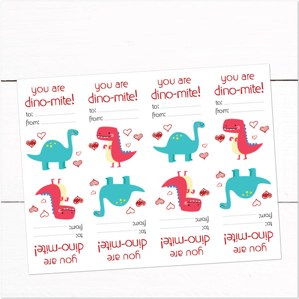 Kids Dinosaur Printable Valentines Day Cards