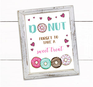 Girls Donut Theme Birthday Party Sweet Treats Sign Decor