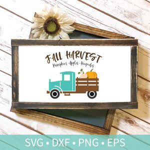 Vintage Truck Fall Harvest Pumpkins Hayrides svg dxf png eps Silhouette Cutting Craft File