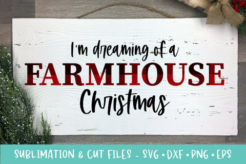 Farmhouse Christmas Buffalo Lumberjack Plaid Sublimation File SVG PNG