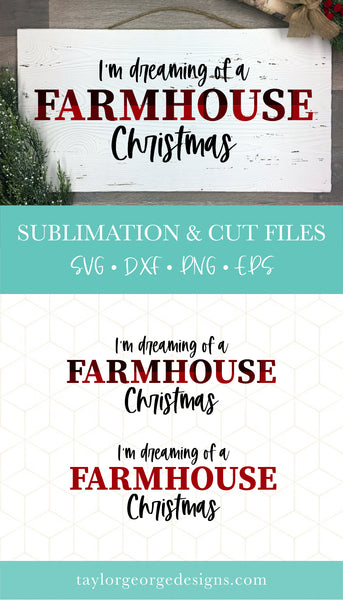 Farmhouse Christmas Buffalo Lumberjack Plaid Sublimation File SVG PNG