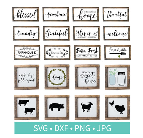 Farmhouse Sign Animals Quotes SVG Bundle