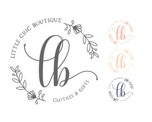 Floral Wreath Logo - Elegant Simple Floral Shop Boutique Pre made Logo