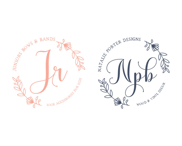 Floral Wreath Logo - Elegant Simple Floral Shop Boutique Pre made Logo