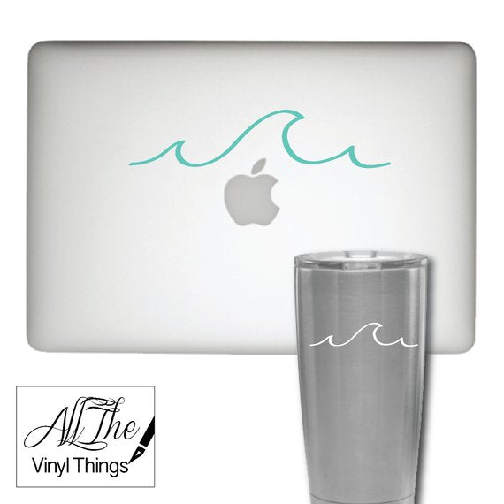 Ocean Wave Tumbler Laptop Cell Phone Car decal sticker - Ocean Wave Sticker - Beach Decal - Ocean Car Decal - Ocean Wave Laptop Decal - Wave Sticker