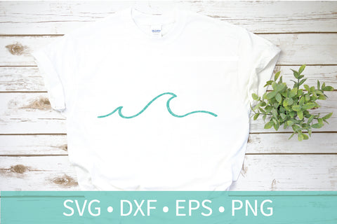 Ocean Wave SVG DXF Silhouette Cutting Screen Print Clipart File