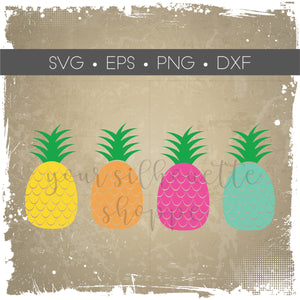 Pineapple SVG EPS DXF PNG Silhouette Cutting Files