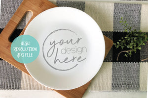 Round White Plate Mockup | Cookie Plate Mockup