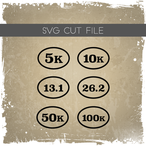 Running Distance Circles SVG - Running Silhouette - Race Finisher Distances SVG