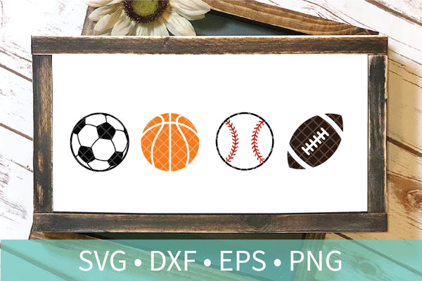Soccer Ball Basketball Baseball Football SVG DXF PNG Clipart Cut File