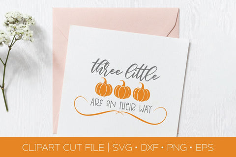 Three Little Pumpkins on Their Way SVG DXF EPS Silhouette Cut File
