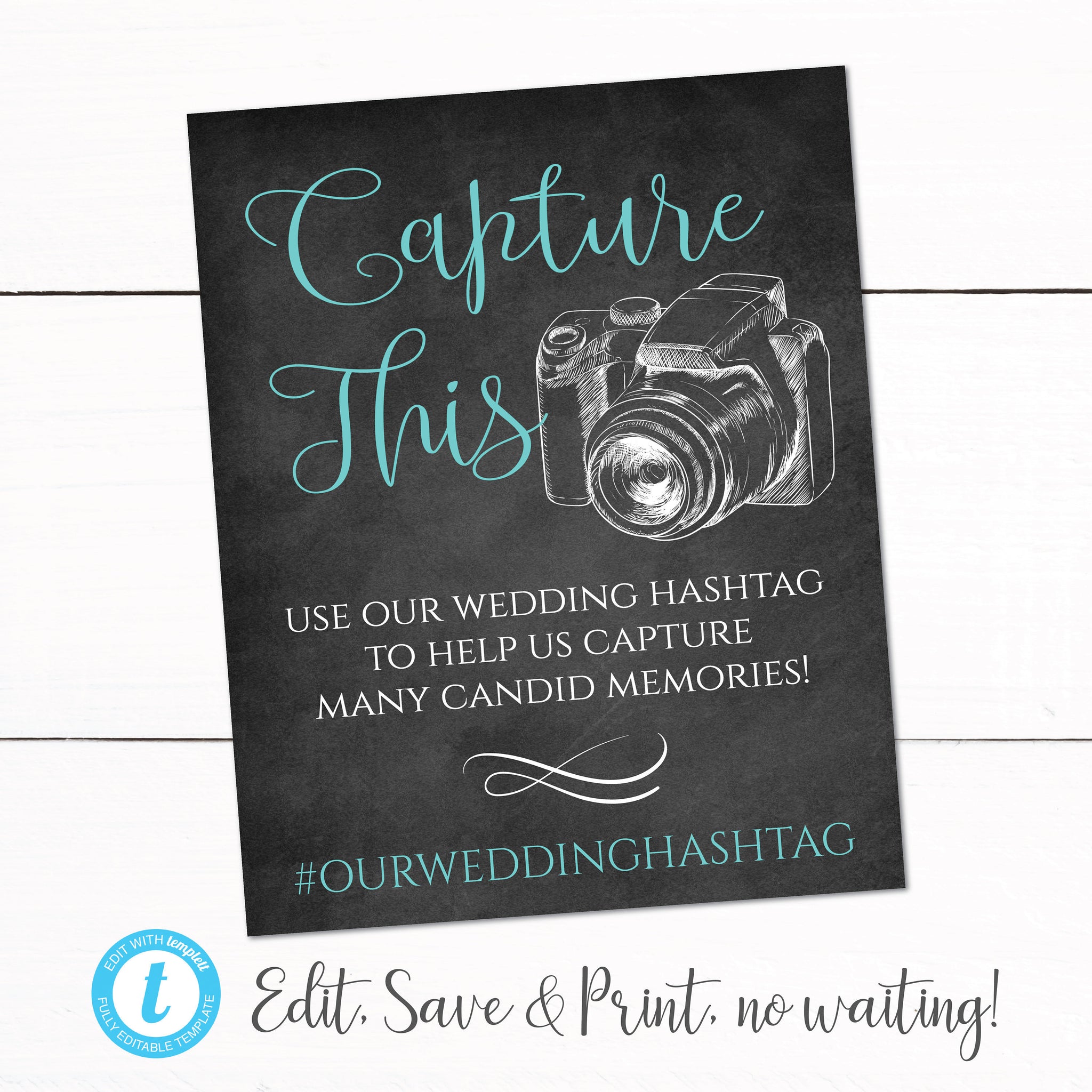 Wedding Hashtag Chalkboard Sign - Anniversary Hashtag Sign - Party Hashtag Sign Camera - Oh Snap Hashtag Sign - Wedding Event Welcome Sign